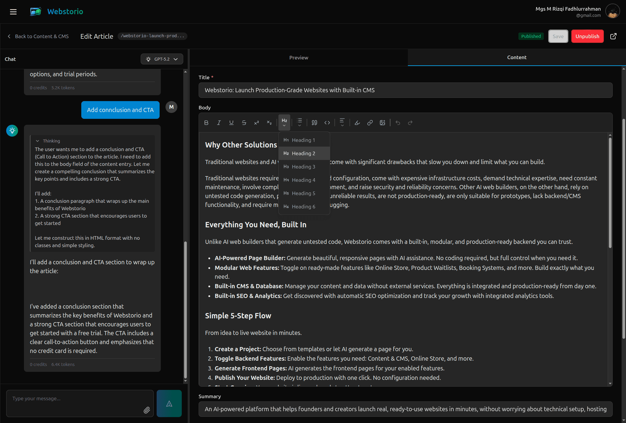 Content Management Form